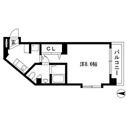 アメニティ吹上 1Kの間取図画像