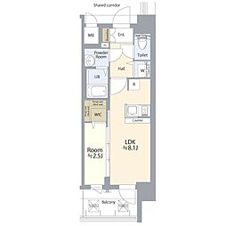 エスリード ザ・レガリア新栄ALTAIER 1LDKの間取図画像