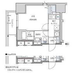 パークアクシス新栄 5階1Kの間取り