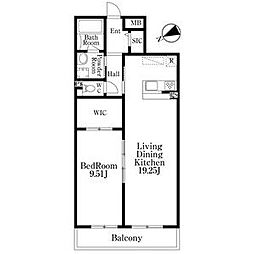 名古屋市千種区千種2丁目マンション 1LDKの間取図画像