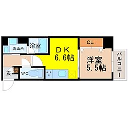 レーベン御器所 1DKの間取図画像