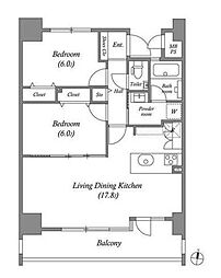 名古屋市営名城線 茶屋ヶ坂駅 徒歩7分の賃貸マンション 5階2LDKの間取り