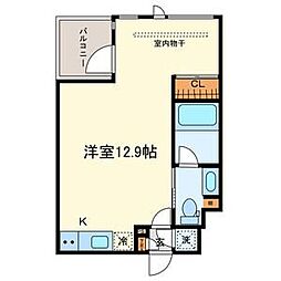 COZY徳川園 ワンルームの間取図画像