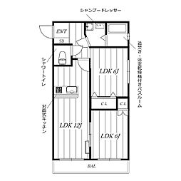 光陽ビル 2LDKの間取図画像