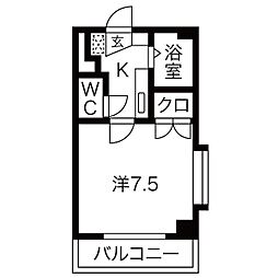 シテイライフ本山 1Kの間取図画像