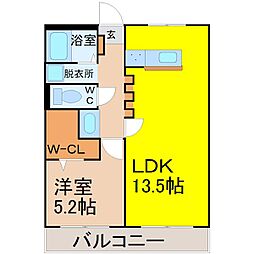 清風マンション 1LDKの間取図画像