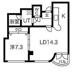 クレス 1LDKの間取図画像