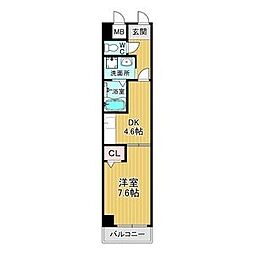 シーナリー瑞穂 1DKの間取図画像