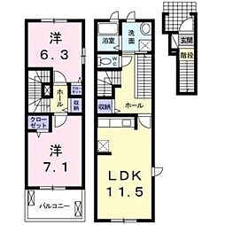 カーサ・サンリット 2LDKの間取図画像