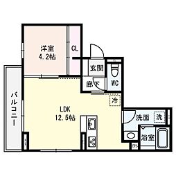 GROWTHマンション 1LDKの間取図画像