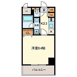 グランルージュ栄2 1Kの間取図画像