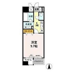 あいさきがけ 1Kの間取図画像