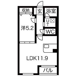 ホリーステージ城山 1LDKの間取図画像