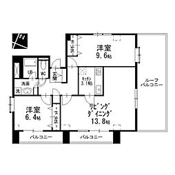 ケイジェイ・レジデンス覚王山 2LDKの間取図画像