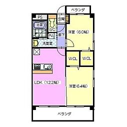 SUN島田 2LDKの間取図画像