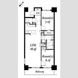 ロイヤルパークス千種 2LDKの間取図画像