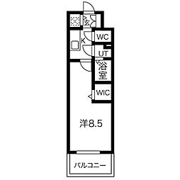 エスリード今池ルミナス 1Kの間取図画像