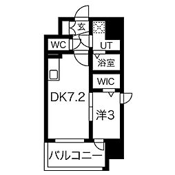 エスリード泉外堀通 1DKの間取図画像
