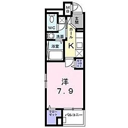 GlanzHorita 1Kの間取図画像