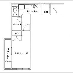 ハーモニアス桜山 1Kの間取図画像