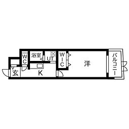 Nアパートメント 1Kの間取図画像