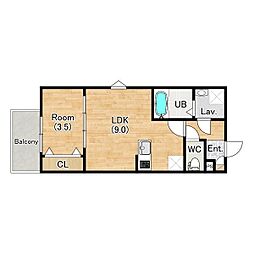 (仮称)ジーメゾン桜山エルフィーナ 1LDKの間取図画像