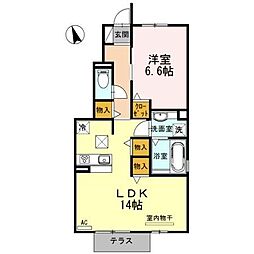 シャンベルタン 1LDKの間取図画像