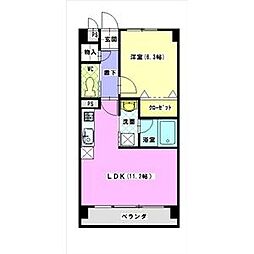 レージュ桜山 1LDKの間取図画像
