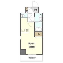 THERESIDENCEIMAIKEEAST ワンルームの間取図画像