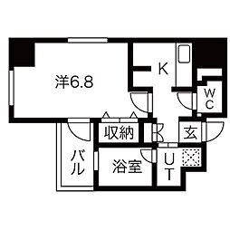エルスタンザ千代田 1Kの間取図画像