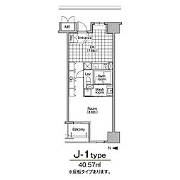 グランアベニュー栄 1DKの間取図画像
