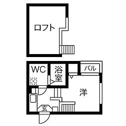 スカイヒル新栄 1Kの間取図画像