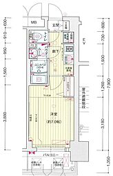 プレサンス上前津フィット 1Kの間取図画像