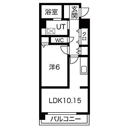 オレンジスクエア 1LDKの間取図画像