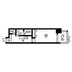 Nアパートメント 1Kの間取図画像