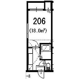 Loft3千種 2階1SKの間取り