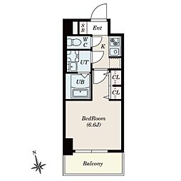 名古屋市営東山線 今池駅 徒歩8分の賃貸マンション 4階1Kの間取り