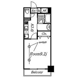 REGALO覚王山 1階1Kの間取り