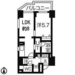 CASSIA車道 3階1LDKの間取り