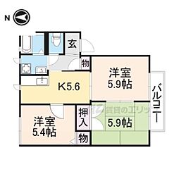 ベルコート 1階3Kの間取り