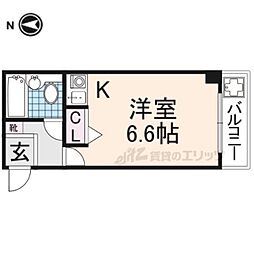 コーポ三和新大宮II号館 2階ワンルームの間取り