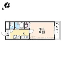 プレミール新大宮 2階1Kの間取り