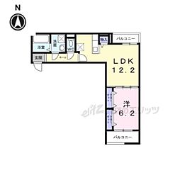 近鉄奈良線 近鉄奈良駅 バス14分 宮の森町東口下車 徒歩9分の賃貸アパート 2階1LDKの間取り
