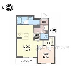 シャーメゾンフェリーチェ 3階1LDKの間取り