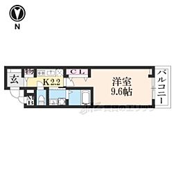 ガーデンヴィラサンサン 1Kの間取図画像