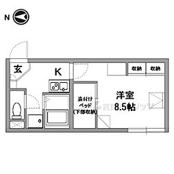 レオパレスルイソウ 1Kの間取図画像