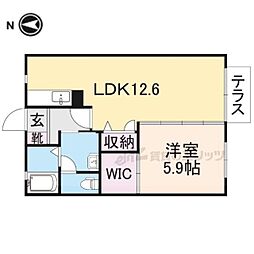 ルイシャトー 1LDKの間取図画像