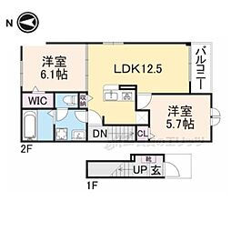 エスタシオンコート 2LDKの間取図画像