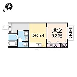 ドミール佐保台 1DKの間取図画像
