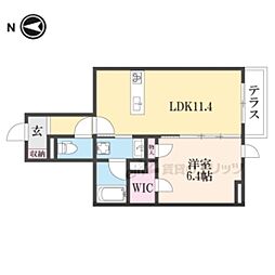 LeneCricca西大寺2 1LDKの間取図画像